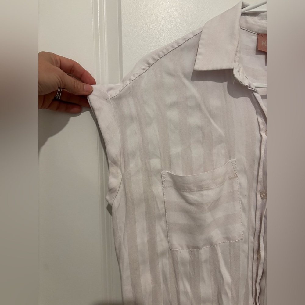 Show me your MuMu” | Martins Shirt Dress White Stripe Size Small - Picture 6 of 6